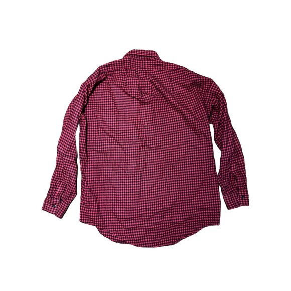 Vintage LL Bean Wool Button Up L Gingham Red Checkered EUC Wool Made in USA - Picture 6 of 6